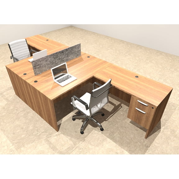 Two Person Modern Accoustic Divider Office Workstation Desk Set, #OT-SUL-FPRG37