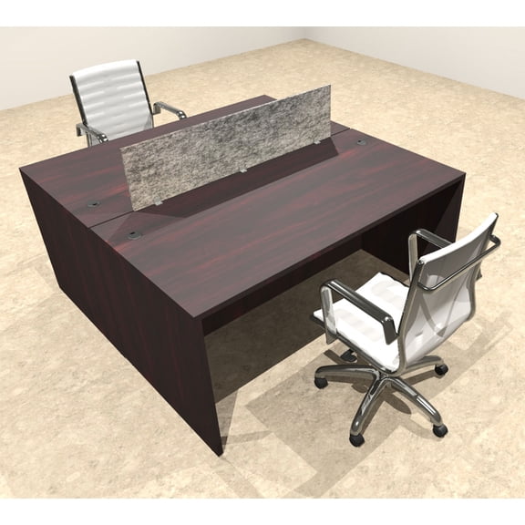 Two Person Modern Accoustic Divider Office Workstation Desk Set, #OT-SUL-FPRG3