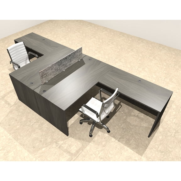 Two Person Modern Accoustic Divider Office Workstation Desk Set, #OT-SUL-FPRG55