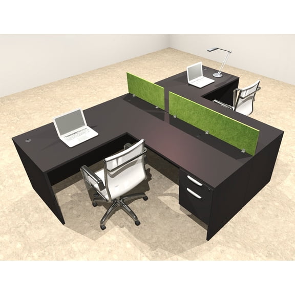 Two Person Modern Accoustic Divider Office Workstation Desk Set, #OT-SUL-SPRA56