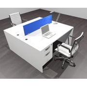 Two Person Modern Acrylic Divider Office Workstation Desk Set, #OF-CPN-FPB13