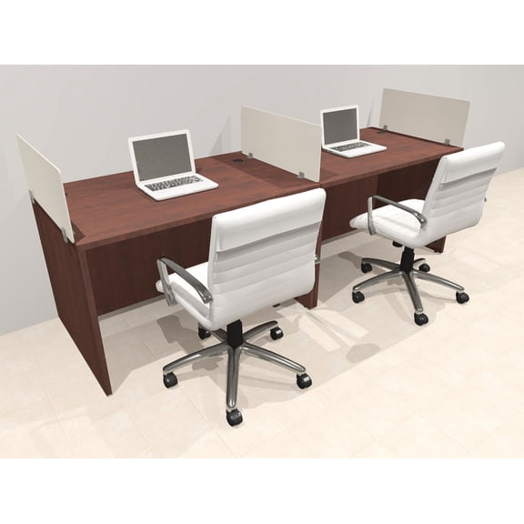 Two Person Modern Acrylic Divider Office Workstation Desk Set, #OT-SUS-SP2
