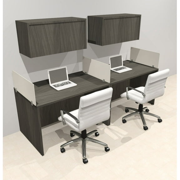 Two Person Modern Acrylic Divider Office Workstation Desk Set, #OT-SUS-SP30