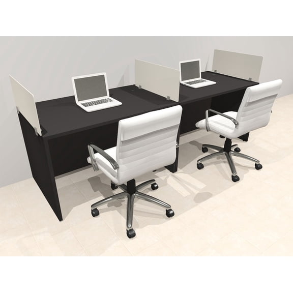Two Person Modern Acrylic Divider Office Workstation Desk Set, #OT-SUS-SP4