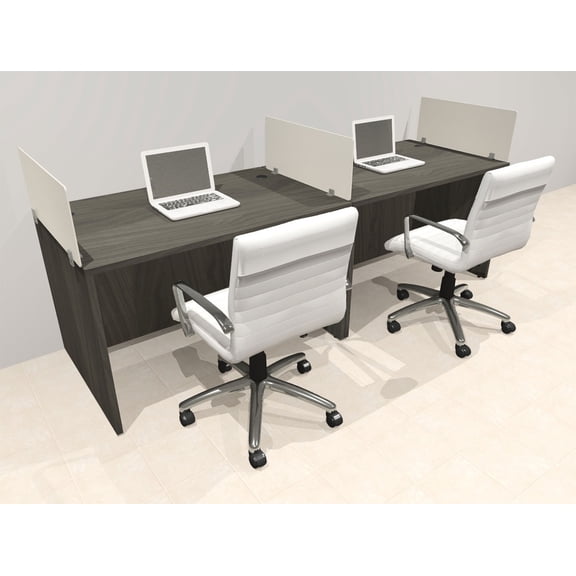 Two Person Modern Acrylic Divider Office Workstation Desk Set, #OT-SUS-SP5