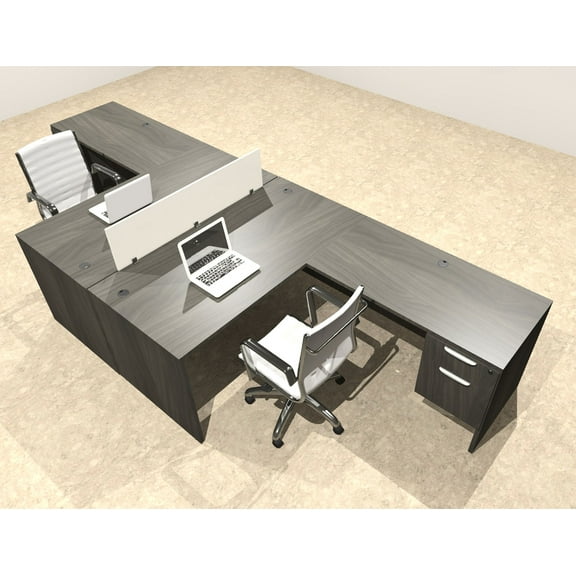 Two Person Modern Divider Office Workstation Desk Set, #OT-SUL-FP58