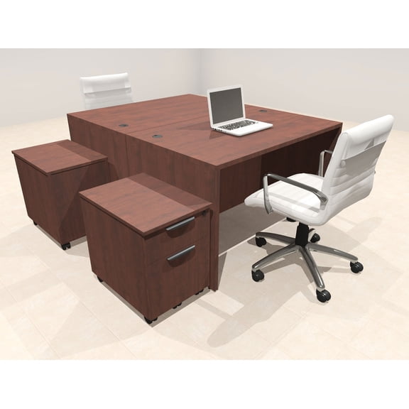 Two Person Modern No Panel Office Workstation Desk Set, #OT-SUS-FPN27