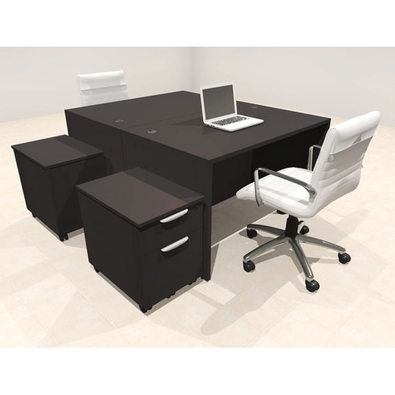 Two Person Modern No Panel Office Workstation Desk Set, #OT-SUS-FPN29