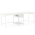 thumbnail image 1 of Two-Person Office Desk with Storage Space Dual Workstation Computer Study Desk Multifunctional Gaming Dining Table with Drawers & Hooks for Home Office, 1 of 6