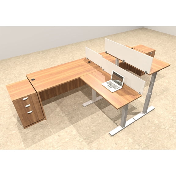 Two Persons Modern Power Height Adjustable Leg Divider Workstation, #OT-SUL-SPH13