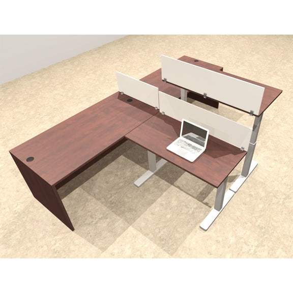 Two Persons Modern Power Height Adjustable Leg Divider Workstation, #OT-SUL-SPH2