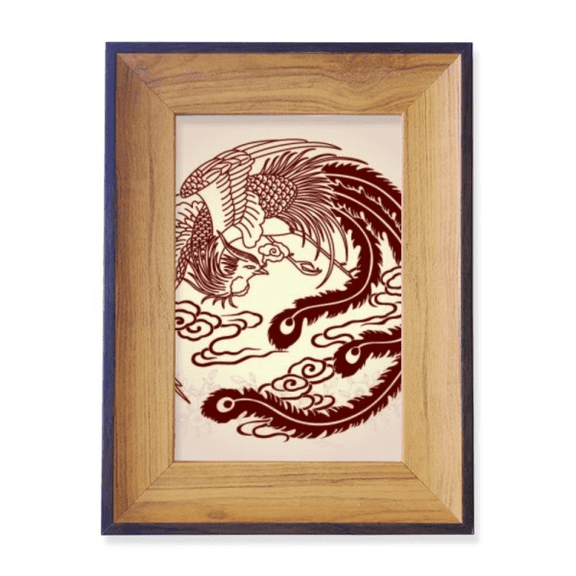 Two Phoenixes Fly Animal Portrait Photo Frame Exhibition Display Art Desktop Painting