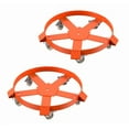 thumbnail image 1 of Two-Piece 55 Gallon Drum Dolly, Heavy Duty Barrel Dolly with 4 Caster Wheels/5 Caster Wheels, 1000 LBS Capacity Trash Can Dolly Non-Tipping Hand, Orange Steel Frame Dolly, 1 of 7