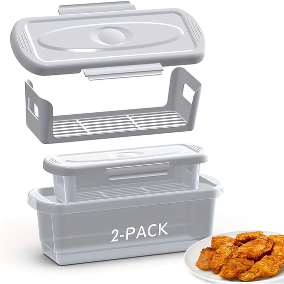 Two-Piece Batter Shaker Bowl with a Lid, Designed for Easy Seasoning of Bread Flour, Perfect for Fried Chicken, Fish, Onion Rings, And More
