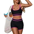 thumbnail image 1 of Two Piece Bikini Sets Swimsuits for Women Tummy Control Bathing Suit with Shorts Adjustable Strap Athletic Swimwear, 1 of 6