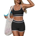 thumbnail image 1 of Two Piece Bikini Sets Swimsuits for Women Tummy Control Bathing Suit with Shorts Adjustable Strap Athletic Swimwear, 1 of 5