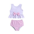 thumbnail image 1 of Two-Piece Bowknot Striped Printed Swimsuit (Toddler Girl's), 1 of 6