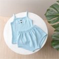 thumbnail image 1 of Two Piece Cotton Sets for Girls 9M-4Y Cute Sleeveless Tank Tops and Shorts Outfits Toddlers Kids Solid Color Ribbed Going-Out Loungewear Set, 1 of 3