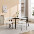 thumbnail image 1 of Two-Piece Dining Chair Set without Arms, Round Dining Chairs with Semi-Wrapped Backrest for Dining Room, Kitchen, White, 1 of 9