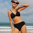 thumbnail image 1 of Two Piece Girls Tankini Sets Solid Color Sleeveless Tank Tops And Bottom Bathing Suit Outfit Swimsuit Beach Adjustable Straps Summer Swimwear Black1 15-16 Y, 1 of 6