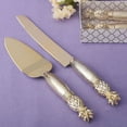 thumbnail image 1 of Two Piece Gold Pineapple Themed Cake Set With Stainless Steel Blades, 1 of 4