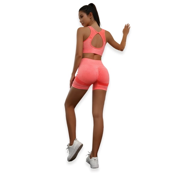 Two-Piece High-Waist Yoga Set For Women, Stretch Fitness Leggings, Gym Workout Ensemble, Waist-Cinching And Buttock-Lifting Sports Shorts, Suitable For Yoga, Fitness Training, Running And Cycling.