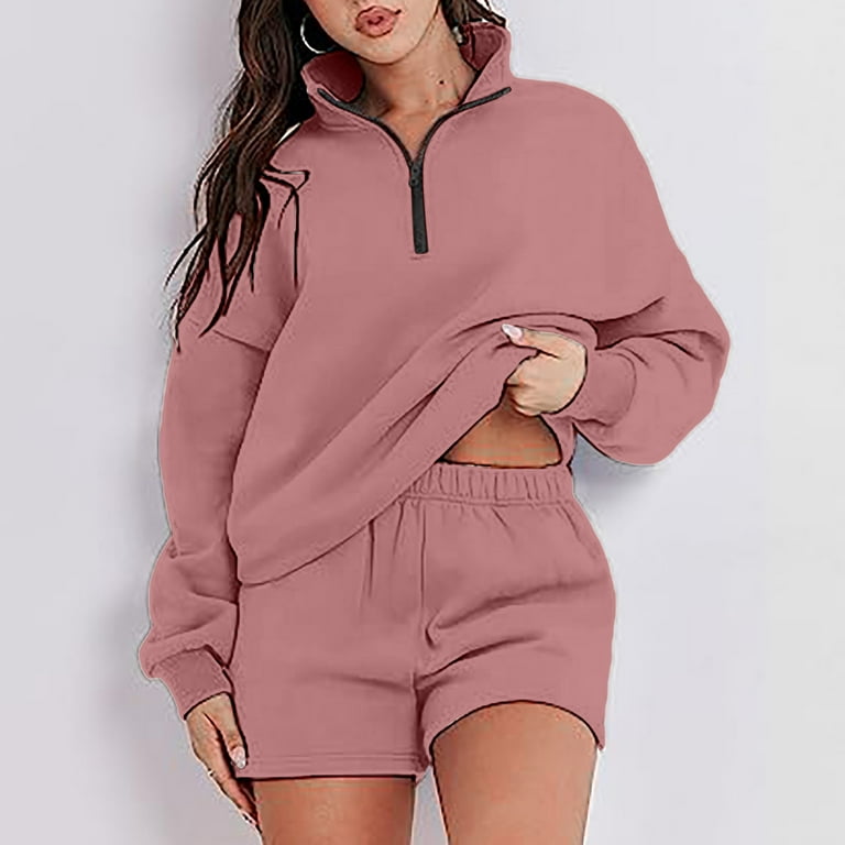 Two piece hoodie and shorts top