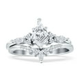 thumbnail image 1 of Two Piece Kite Bridal Ring Cubic Zirconia 925 White Tone Sterling Silver, Size 7, 1 of 7