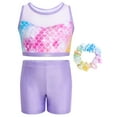 thumbnail image 1 of Two Piece Leotards for Girls Gymnastics with Shorts Ballet Tumbling Outfit Hollow Back Design, 1 of 6