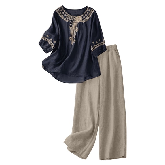 Two Piece Linen Sets For Women Linen Beach Set Linen Sets For Women 2 Piece Work Out Set Cute Womens Summer Clothes Work Sets For Women Women Linen Shorts Set Pant Suits For Women Causal Top