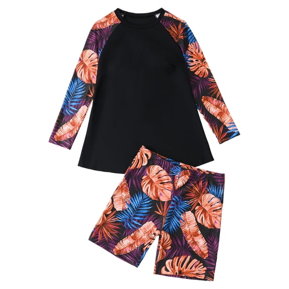 Two Bfb Design Two Piece Long Sleeve Rashguard Swimsuit For Women Dry Athletic Surfing ...