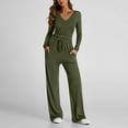 thumbnail image 1 of Two Piece Lounge Sets for Women Dressy Casual Outfits Cozy V-Neck Long Sleece Fit Sweatshirt and High Waisted Pockets Sweatpants Classic Basic Going Out Sport Clothing, 1 of 9