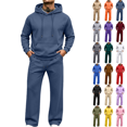 thumbnail image 1 of Two Piece Lounge Sets for Men Fall Winter Tracksuit Long Sleeve Hoodie Drawstring Jogger Pants Matching Sets Vacation Travel Outfits, 1 of 10