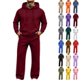 thumbnail image 1 of Two Piece Lounge Sets for Men Fall Winter Tracksuit Long Sleeve Hoodie Drawstring Jogger Pants Matching Sets Vacation Travel Outfits, 1 of 9