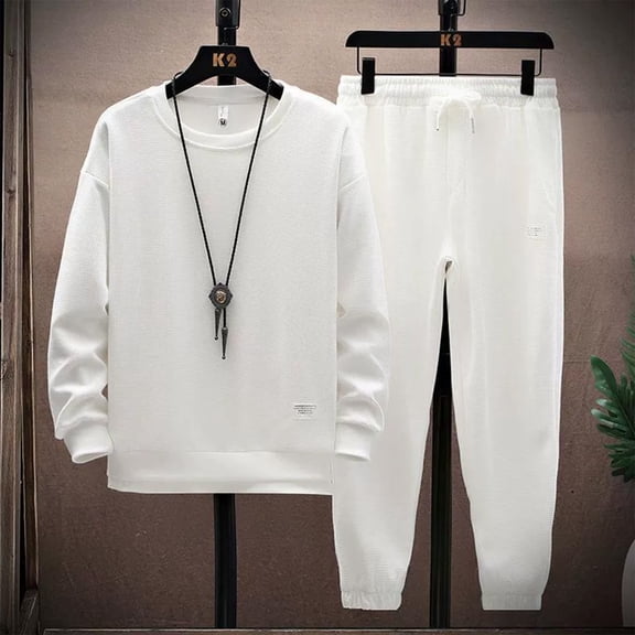 Two Piece Lounge Sets for Women Long Sleeve Tops Wide Leg Sweatpants Sweatsuits with Pockets