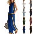 thumbnail image 1 of Two Piece Lounge Sets for Women Spring Vacation Beach Travel Airport Outfits Casual Cruise Fashion 2026 Blue XXL, 1 of 9