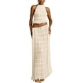 thumbnail image 1 of Two Piece Maxi Skirt Sets for Women Summer Backless Halter Beach Top Long Going Out Set 2 Outfits White M, 1 of 5