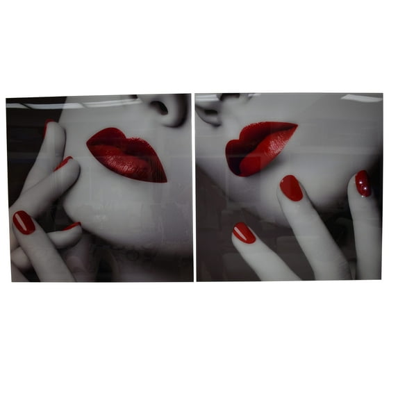 Two-Piece Modern Acrylic Painting of a Sensual Composition 1" x 78" x 39"H