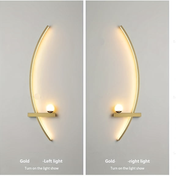 Two-Piece Modern Dimmable Arc Wall Sconces with Three Color Temperature Options, Adjustable Lighting for Home and Bedroom