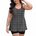 thumbnail image 1 of Two Piece Modest Bathing Suits Womens Blouson Tankini Swimsuits Flowy Swimwear Tops Boyshorts Beach Vacation(Black S), 1 of 7