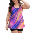 thumbnail image 1 of Two Piece Modest Bathing Suits Womens Blouson Tankini Swimsuits Flowy Swimwear Tops Boyshorts Beach Vacation(Purple M), 1 of 6