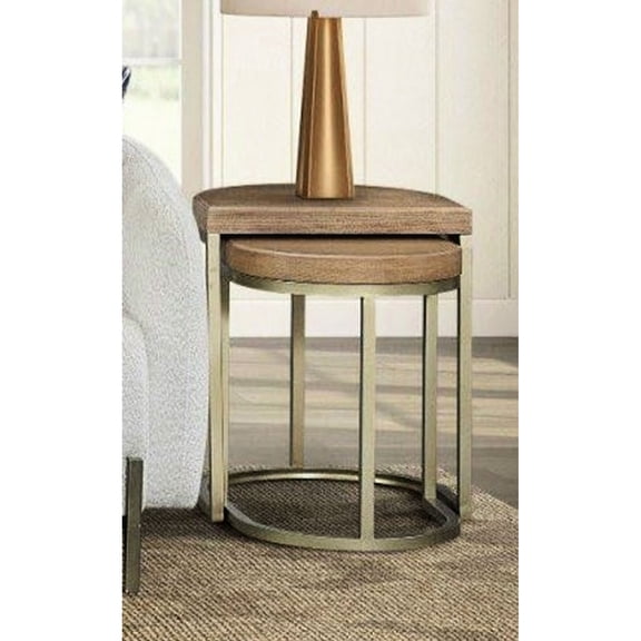 Two - Piece Nesting Tables | Save Space in Small Areas | Elm - Clad MDF and Metal Structure | Deal with Limited Space