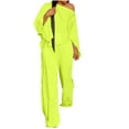 thumbnail image 1 of Two Piece Off the Shoulder Set for Women Long Sleeve Boat Neck Top Wide Leg Pants Fashion Casual Loose Concert Outfits, Yellow, XL, 1 of 6