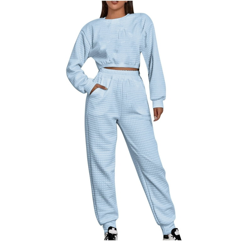 Waffle knit sweatsuit sale