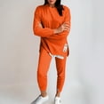 thumbnail image 1 of Two Piece Outfit for Women Plus Size Long Sleeve Sweatshirt Jogger Casual Lightweight Fall Sweatsuits Set New Matching Sets Women Clothing Orange XL, 1 of 6