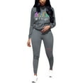 thumbnail image 1 of Women's Two Piece Outfits Casual Long Sleeve Pant Sets Ripped Hole Long Sleeve Elastic Waist Pullover Hoodies Long Pants Casual Sweatsuits Tracksuits, 1 of 3