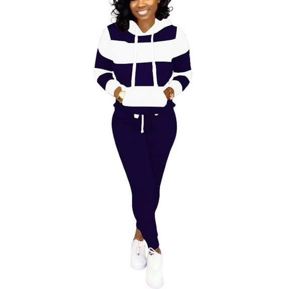 Two Piece Outfits For Women Casual Jogging Suit Set Long Sleeve Sweatshirt And SweatpantsTracksuit Athletic Loungewear Set Sweatpants