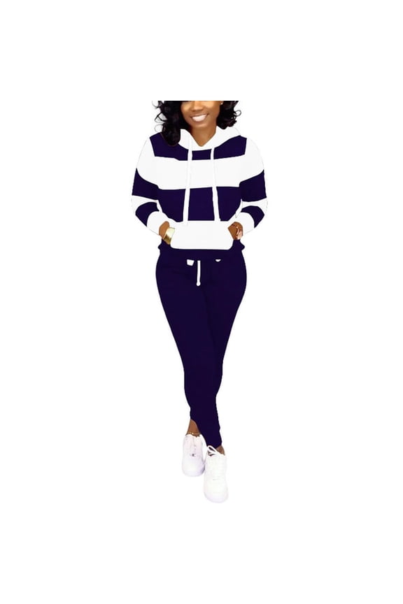 Two Piece Outfits For Women Casual Jogging Suit Set Long Sleeve Sweatshirt And SweatpantsTracksuit Athletic Loungewear Set Sweatpants