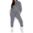 thumbnail image 1 of Two Piece Outfits For Women Casual Long Sleeve Hoodie Sweatshirts Jogger Sweatpants Tracksuit Sweatsuit Lounge Sets Dark Gray M, 1 of 7