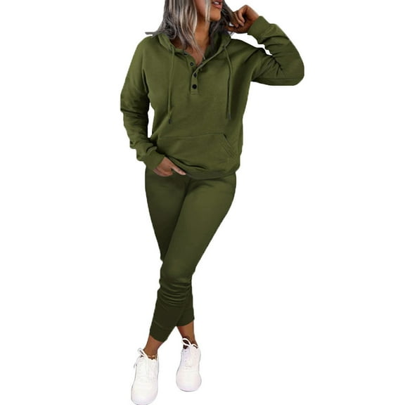 Two Piece Outfits For Women Jogging Suits Casual Sweatsuits Jogger Long Sleeve Pullover Hoodie Pull On Elastic Band Pants Sets With Pockets